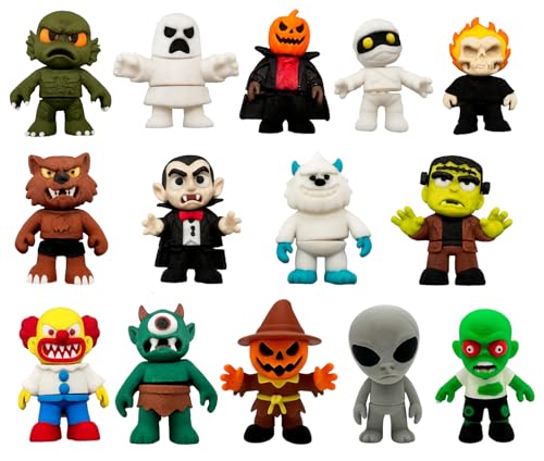 Kollektion mit 14 klassischen Halloween-Monsterfiguren – Vampir, Frankenstein, Werwolf, Geist, Zombie, Mumie, Alien, Yeti, Killer, Zyklope, Vogelscheuche und mehr – Miniaturen 6 cm Dekoration Kollektion mit 14 klassischen Halloween-Monsterfiguren – Vampir, Frankenstein, Werwolf, Geist, Zombie, Mumie, Alien, Yeti, Killer, Zyklope, Vogelscheuche und mehr – Miniaturen 6 cm Dekoration von Genérico