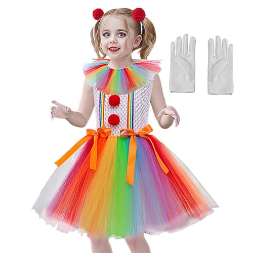 Kostüm für Mädchen, elegantes Kostüm, Regenbogen-Tutu-Kleid, Prinzessinnen-Kleid mit Handschuhen und Haarnadeln, Cosplay-Kostüm für Mädchen von Genérico