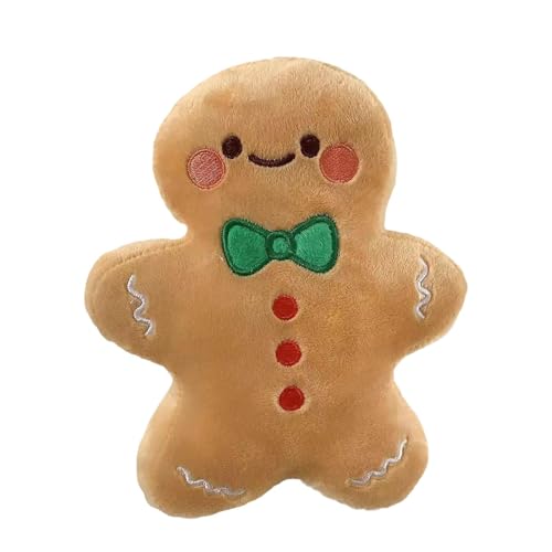 Lebkuchenmann-Plüschtier, Lebkuchenmann-Spielzeug, 20 cm große Lebkuchenmann-Plüschkissen, gefüllte Lebkuchenpuppen, Plüschspielzeug, kleines Kissen von Happy Navi von Genérico