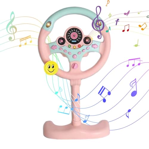 Lenkradspielzeug, simuliertes Fahrspielzeug mit Licht, Musik und Sound, Musik- und Soundspielzeug für Kleinkinder, vertikales Simulationslenkrad für Kinder, Geschenke für Mädchen, Na von Genérico