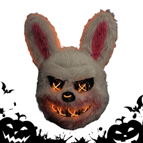 Licht für das Gesicht des Tieres, Halloween-Hasenmaske, verstellbare Maske | Lustiges helles Design mit leichter Materialeigenschaft, perfektes Cosplay-Zubehör Licht für das Gesicht des Tieres, Halloween-Hasenmaske, verstellbare Maske | Lustiges helles Design mit leichter Materialeigenschaft, perfektes Cosplay-Zubehör von Genérico