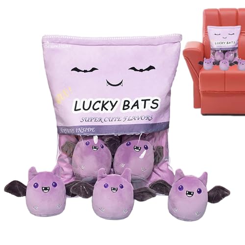 Luxuriöses Snacktaschenkissen: Futterkissen mit 5 Fledermäusen, Kissen für Tiere, abnehmbare Plüschtiere, kreatives Spielzeug für die Braut für Kinder Luxuriöses Snacktaschenkissen: Futterkissen mit 5 Fledermäusen, Kissen für Tiere, abnehmbare Plüschtiere, kreatives Spielzeug für die Braut für Kinder von Genérico