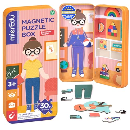 mierEdu Magnetspiel Box Lehrerin – Fördert Motorik & Fantasie | Perfekt für Zuhause & Unterwegs | Magnetisches Anziehspiel für Kinder ab 3 Jahren von mierEdu