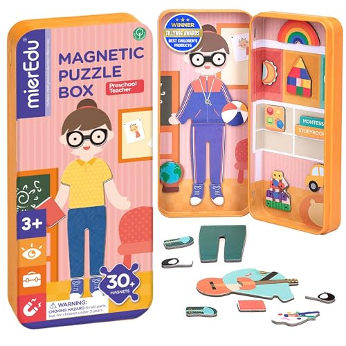 mierEdu Magnetspiel Box Lehrerin zum Ankleiden - Fördert Motorik + Fantasie I Ideal für zuhause & Reisespiel für Kinder I Magnet Spielzeug Kinder I Reisespiele Kinder ab 3 Jahre von mierEdu