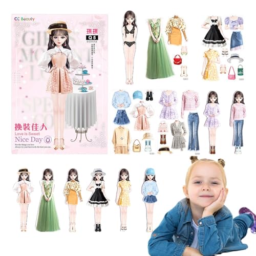 Magnetische Puppen, magnetische Puppen, Spielzeug für Reisen, tragbare Prinzessinnenpuppe, Spielzeugpuppe, magnetischer Aufkleber, Puppe von Genérico