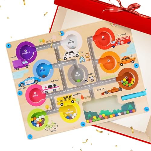 Magnetisches Labyrinthbrett, sensorisches Verkehrsspielzeug mit Labyrinth, Lernspielzeug für Kinder und Mädchen im Vorschulalter Magnetisches Labyrinthbrett, sensorisches Verkehrsspielzeug mit Labyrinth, Lernspielzeug für Kinder und Mädchen im Vorschulalter von Genérico