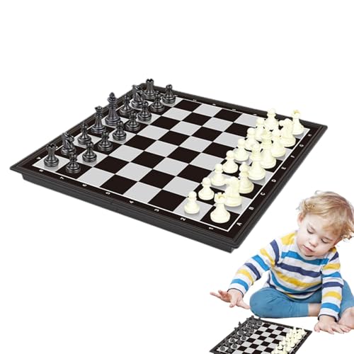 Magnetisches Reise-Schachspiel, faltbar, magnetisch, effizientes Vorschullernspielzeug, 24,9 x 24,9 cm (9,8 x 9,8 Zoll) für Kinder, Erwachsene von Genérico