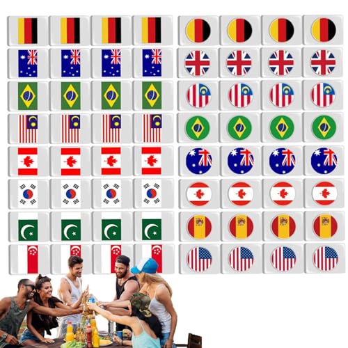 Mahjong Spielsteine mit Flagge, Spiel mit Flagge, 64-teiliges Mahjong-Spielset | Mahjong Blockspiel für Party, Esc-Spiele Mahjong Spielsteine mit Flagge, Spiel mit Flagge, 64-teiliges Mahjong-Spielset | Mahjong Blockspiel für Party, Esc-Spiele von Genérico