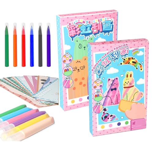 Malpapier für Kinder: 35 Teile Rainbow Art Kids Scratch Book, Malset für Kinder, Kratzbuch für Reisen, Valentinstag, Erntedankfest Malpapier für Kinder: 35 Teile Rainbow Art Kids Scratch Book, Malset für Kinder, Kratzbuch für Reisen, Valentinstag, Erntedankfest von Genérico