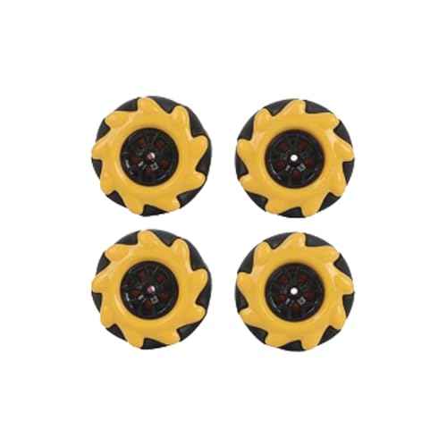 Mecanum Wheels Roboter-Auto-Komponenten – Omni-Radtransport für Heimwerkertechnik | Ersatz-Set für 48 mm rechte Roboterräder mit hoher Mobilität für Baustellen von Genérico