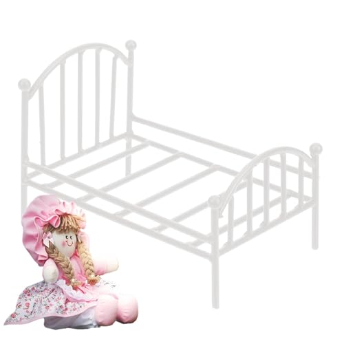 Miniaturbett aus Metall – Puppenhausbett aus Metall | Modell Puppenhaus | Puppenhausbett im Vintage-Design | Puppenhaus-Dekoration im modernen Design von Genérico
