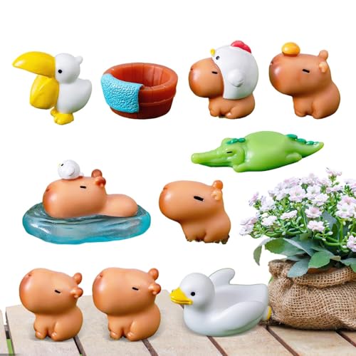 Minifigur Carpincho, Miniatur-Figuren, 10 Stück, Mini-Tierfiguren aus Harz, niedliche Capibara-Geschenke, Foto-Requisiten, Minifigur Carpincho, Miniatur-Figuren, 10 Stück, Mini-Tierfiguren aus Harz, niedliche Capibara-Geschenke, Foto-Requisiten, von Genérico