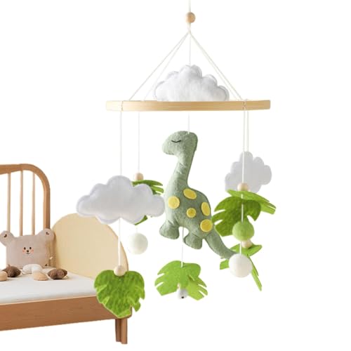 Mobiler Stubenwagen für kleine Kinder, Filzkugeln für Babykörbchen aus Holz, drehbar, Wolken, Windspiel mit grünen Blättern, beweglicher Anhänger aus Dinosa Mobiler Stubenwagen für kleine Kinder, Filzkugeln für Babykörbchen aus Holz, drehbar, Wolken, Windspiel mit grünen Blättern, beweglicher Anhänger aus Dinosa von Genérico