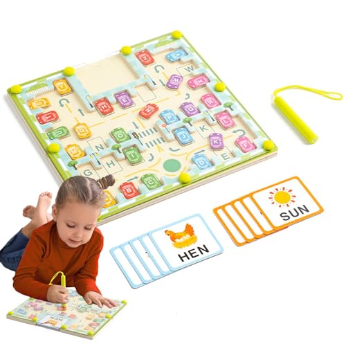 NITDLER Magnetisches Alphabet-Labyrinth, magnetisches Alphabet-Labyrinth, letzte Entwicklung der motorischen Fähigkeiten, Puzzle-Board, Lernspiel für Kinder und Mädchen von Genérico