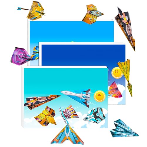 Papierflugzeug-Set für Kinder – 108 Blatt faltbares Handwerks-Flugzeugspielzeug, Fun Sensory Play Entwicklungsaktivitäten | Kreatives Faltset mit Schritt-für-Schritt-Anleitung für Kinder Papierflugzeug-Set für Kinder – 108 Blatt faltbares Handwerks-Flugzeugspielzeug, Fun Sensory Play Entwicklungsaktivitäten | Kreatives Faltset mit Schritt-für-Schritt-Anleitung für Kinder von Genérico