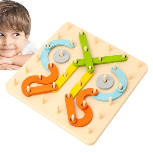 Peg Board für Kinder, Spielzeug mit Stecktafel, buntes Spielzeug, mehrteiliges Holzspielzeug, Schulbedarf für Kinder ab 3 Jahren, Vorschulaktivitäten von Genérico
