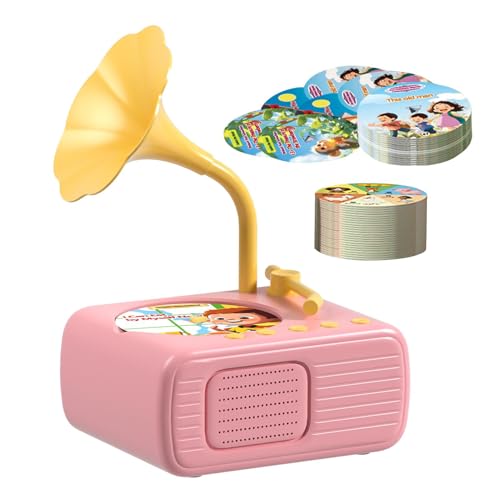 Phonographischer Plattenspieler für Kinder, Grammophon für Kleinkinder, vielseitig einsetzbar, Musikaufnahme, Musikspielzeug, tragbares Spielzeug zum Geschichtenerzählen mit 96 Tarjet Phonographischer Plattenspieler für Kinder, Grammophon für Kleinkinder, vielseitig einsetzbar, Musikaufnahme, Musikspielzeug, tragbares Spielzeug zum Geschichtenerzählen mit 96 Tarjet von Genérico