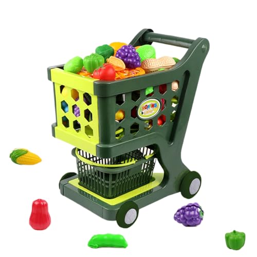 Play Play Cart Toy Einkaufswagen für Kinder – Mini-Fahrwagen für Supermarkt, Einkaufswagen für Kleinkinder, Spielzeugkorb, rundes Design für Sicherheit von Genérico