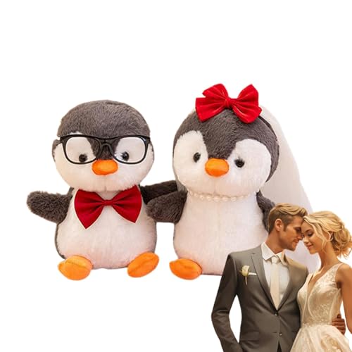 Plüsch-Pinguin, Plüschtiere, Pinguine, Schreibtisch, Bräutigam, Puppendekoration, 2er-Set, Plüschtiere, Happy Birthday, weiches Spielzeug für Mädchen Plüsch-Pinguin, Plüschtiere, Pinguine, Schreibtisch, Bräutigam, Puppendekoration, 2er-Set, Plüschtiere, Happy Birthday, weiches Spielzeug für Mädchen von Genérico