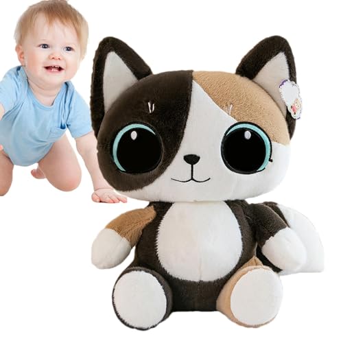 Plüschkissen für Katzen, niedliches Plüschtier für Katzen, Plüschtiere: Cartoon-Plüschpuppe, Puppe mit großen Augen, Katzenplüsch mit Kissen von Genérico