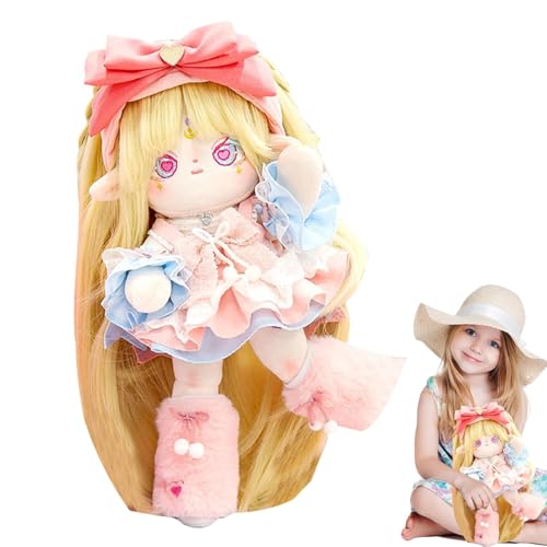 Plüschpuppe, Anime-Anziehpuppe, skelettgefüllte Anime-Puppe mit Kleidung, niedliche Simulationsspielpuppe, 30 cm, verbessert die Koordination – Hand und Fähigkeiten von Genérico