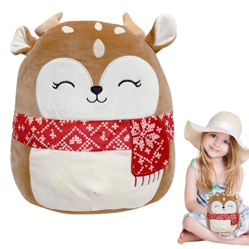 Plüschtiere für Weihnachtstiere | Weihnachtskissen, Rentier, Plüsch, kleine Puppen-Spielzeug, 20,3 cm (8 Zoll), Plüschtier für Kinder und Jugendliche von Genérico