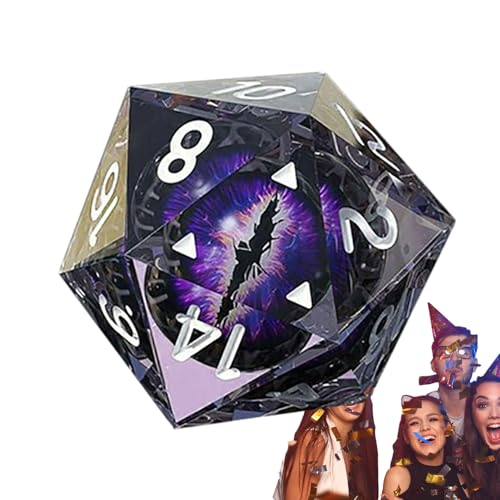 Polyedrische Würfel - Dragon Eye Dice | Käsewürfel mit 20 Seiten, handgefertigtes Polyeder-Würfel-Set mit animierten Kanten und schönen Einschlüssen für die Ästhetik Polyedrische Würfel - Dragon Eye Dice | Käsewürfel mit 20 Seiten, handgefertigtes Polyeder-Würfel-Set mit animierten Kanten und schönen Einschlüssen für die Ästhetik von Genérico