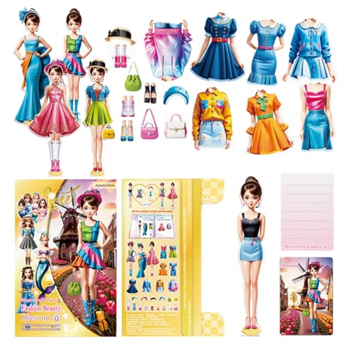 Puppen für Dressingpuppen: selbstklebende magnetische Papierpuppe für Kleinkinder, pädagogisches Spielzeug für Mädchen Puppen für Dressingpuppen: selbstklebende magnetische Papierpuppe für Kleinkinder, pädagogisches Spielzeug für Mädchen von Genérico