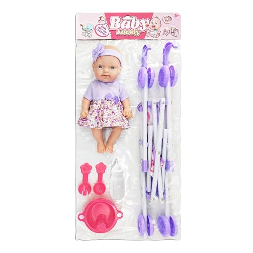 Puppenwagenspiel, Puppenwagenset für Kinder, Esszimmerstuhl für Kleinkinder, Puppenzubehör, 25,4 cm (10 Zoll), Spielzeugwagen für Ni von Genérico