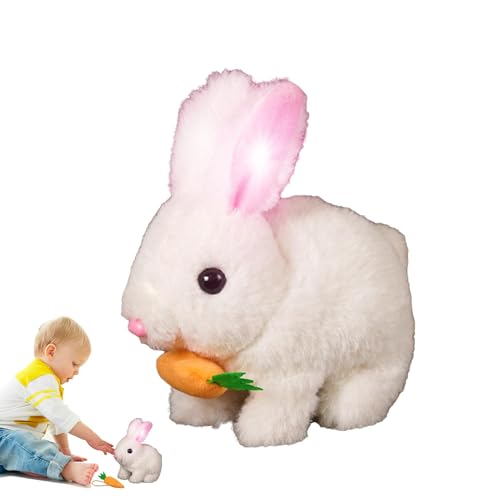 Realistisches Kaninchen-Spielzeug Hopping | realistisches Kaninchen-Spielzeug für Kinder | Bouncing Bunny Toy realistische Plüschtiere | Nasensprung schütteln Ohren springendes Tier Rob von Genérico