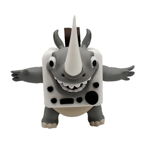 Rhino Toasterino – bewegliche XL Figur 14 x 13 cm – Toaster Nashorn mit Toast – Offizielle Kollektion Brainrot Italian Memes – Brainrot italienische Memes Sammlerstücke – Tung Tung Saur – Tralero von Genérico