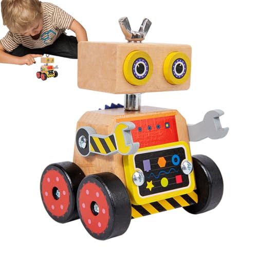 Roboter-Bauspielzeug, Roboter-Bauspielzeug | Roboter-Bauspielzeug aus Holz für Kinder, pädagogisches Spielzeug für Kinder von Genérico