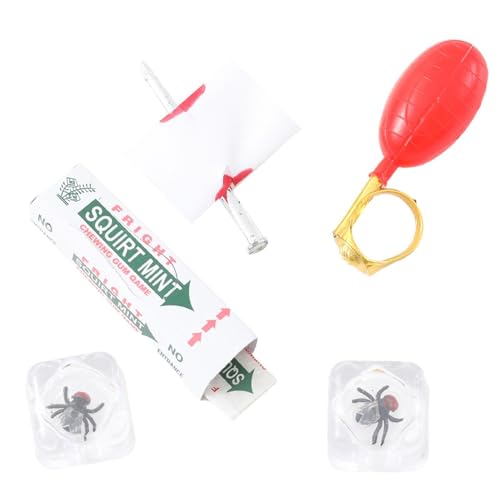 Scherz-Set, 33 g für Kinder, Halloween-Witze, 4-teiliges Set mit Wassersprühring, ABS-Materialien, Nägel, Set mit 4 Eisfliegen | Überraschende Box D Scherz-Set, 33 g für Kinder, Halloween-Witze, 4-teiliges Set mit Wassersprühring, ABS-Materialien, Nägel, Set mit 4 Eisfliegen | Überraschende Box D von Genérico