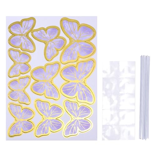 Schmetterlings-Cupcake-Topper – Cupcake-Dekoration für Schmetterlinge | eleganter Schmetterlings-Cupcake-Topper aus Papier, Schmetterlings-Topper für Hochzeitsdekoration, verwendet für Abschlussfeier von Genérico