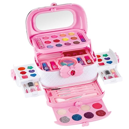 Schminkset für Kinder, Schminktische, Spielzeug für Mädchen, waschbares Kosmetik-Set, Spielzeug für Simulationsspiele für Bauchmuskel-Spiele, echtes Make-up-Set Schminkset für Kinder, Schminktische, Spielzeug für Mädchen, waschbares Kosmetik-Set, Spielzeug für Simulationsspiele für Bauchmuskel-Spiele, echtes Make-up-Set von Genérico