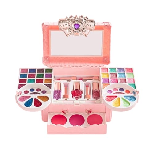 Schminkset für Kinder für Mädchen, Make-up-Set für Kleinkinder, waschbares Make-up für Mädchen, zum Spielen von echten Make-up-Spielzeugen für Mädchen, Geburtstags-Make-up-Spielzeug von Genérico