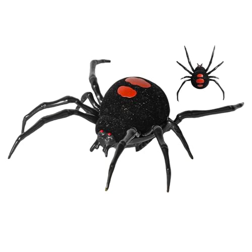 Schwarze Spinne - Spinnenspielzeug zum Spazierengehen | Falsche Spinne | Spielzeug zum Spazierengehen Simulation schwarzer Spinne Tier, Outdoor-Zubehör für den Innen- und Außenbereich von Genérico
