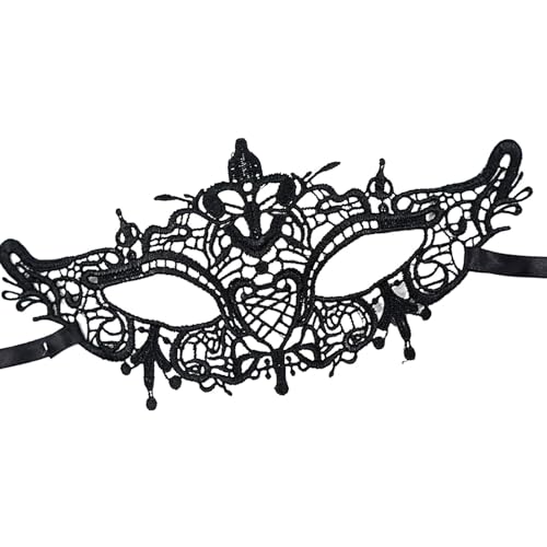 Schwarzes Maskenkostüm, Karnevalsmaske aus schwarzer Spitze, Festivals, Dekoration, Zubehör, Mottoparty, Cosplay, Eyemask für Frauen von Genérico