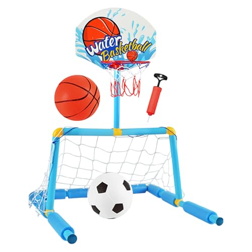 Schwimmender Basketball-Hoop: Dual-Sportobjektiv-Zubehör, Wasserspiel neben dem Pool, Spielzeug für Kinder, 4 Stück, geeignet für Installationen | Sommeraktivitäten für den Außenbereich von Genérico