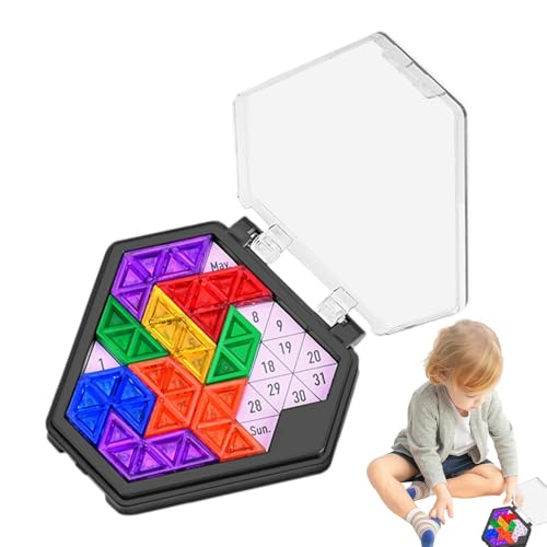 Sechseckiges Puzzle für Kinder, sechseckige Herausforderung, sechseckiges Wabenpuzzle, Tangram-Puzzle für Erwachsene, geometrisches Puzzle, Tangram-Spielzeug, Rompecab von Genérico