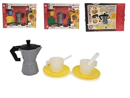 Set Kaffeemaschine Spielzeug Moka Spielzeug Kaffee mit Tassen Teelöffel Küche Moka Spiel Moka Spielzeug für Kinder Verschiedene Farben von Generico