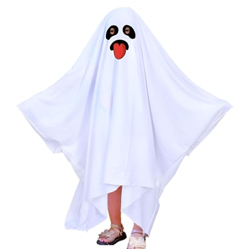 Shate White Shop Ghost Kostüm | Weißer Geisterumhang | Cosplay Rollenspielzeug für Mädchen Ghost Kostüm Halloween Fancy Kleid für Spooky Spaß sorgt dafür, dass Ihre Kinder das Gespräch der von Genérico
