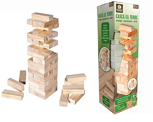 Spiel Turm aus Holz, Magischer Turm, Gleichgewicht, Holz, 54 Stück, Geschicklichkeitsspiel mit 54 Holzblöcken, groß ca. 8 x 8 x 27 cm, Spaß für die ganze Familie Spiel Turm aus Holz, Magischer Turm, Gleichgewicht, Holz, 54 Stück, Geschicklichkeitsspiel mit 54 Holzblöcken, groß ca. 8 x 8 x 27 cm, Spaß für die ganze Familie von Generico