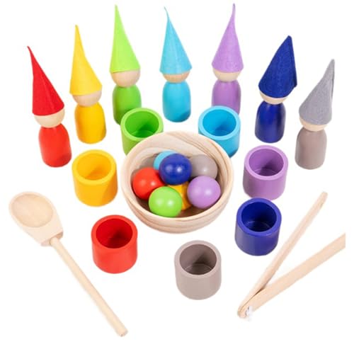 Spielzeug zur Klassifizierung für Kleinkinder, Spielzeug zur Farbklassifizierung, Holz-Sortierspielzeug, sensorisches Lernspielzeug, Arcoirbow-Becher-Set Spielzeug zur Klassifizierung für Kleinkinder, Spielzeug zur Farbklassifizierung, Holz-Sortierspielzeug, sensorisches Lernspielzeug, Arcoirbow-Becher-Set von Genérico