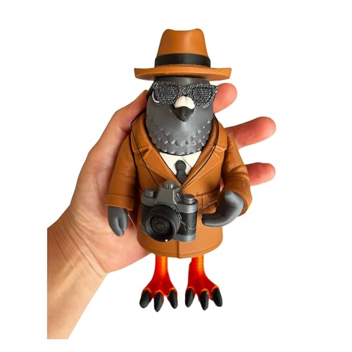 Spioniro Golubiro Brainrot Sammelfigur (16 x 8 x 7 cm) | Abnehmbares Zubehör | handgefertigt | abnehmbare Brille und Kamera mit austauschbarem Band von Genérico