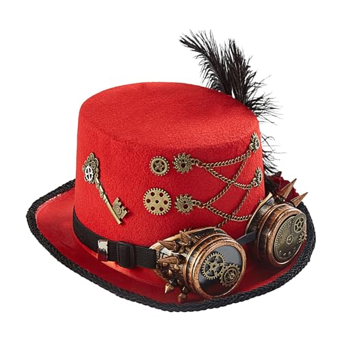 Steampunk-Hüte Top mit Brille, Gothic Karneval Uni Kopfbedeckung mit Brille, Halloween-Kostüme mit Vintage-Getriebe aus Metall für Filmzubehör, Festivals, Cous-Partys von Genérico