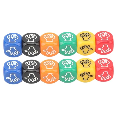 Steinwürfel, Papier und Schere – 12 Würfel, mit Fingern, kleine Würfel für Brettspiele, Partywürfel, Set mit 12 Würfeln zum Erraten der Finger, Set von Genérico