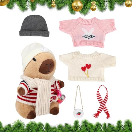 Stuffed Animals, Collectible Toys Christmas Parties Supplies, Stuffed Animal Cute, Cute Cartoon Stuffed Capybara With Clothes Bag Scarf, Dress Up Capybara Plush Toy for Home Studio Stuffed Animals, Collectible Toys Christmas Parties Supplies, Stuffed Animal Cute, Cute Cartoon Stuffed Capybara With Clothes Bag Scarf, Dress Up Capybara Plush Toy for Home Studio von Genérico