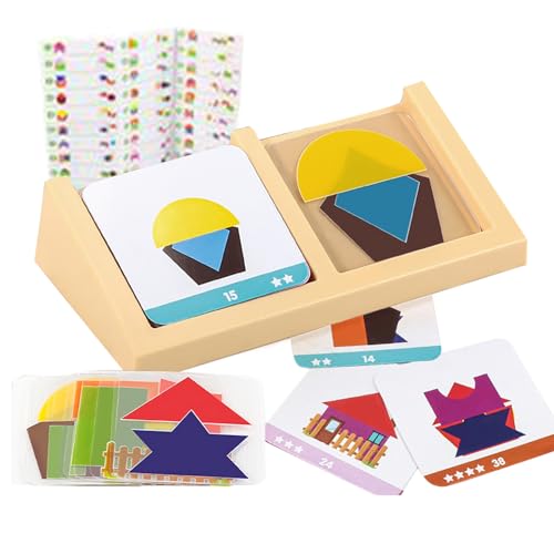 Tangrams für Kinder, geometrisches stapelbares Spielzeug für Kleinkinder, Vorschule, Grundschule, Zuhause und Klassenzimmer von Genérico
