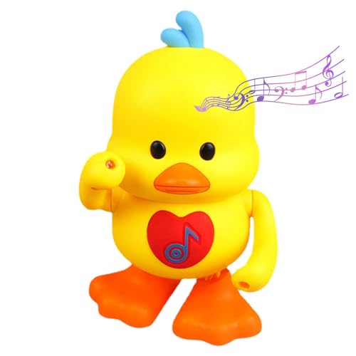 Tanzendes Enten-Spielzeug – Musikente mit Musik und Lichtern | Lernspielzeug für Babys im Vorschulalter | Tanzspielzeug mit Licht für Kinder | Tanzende gelbe Ente | Pa von Genérico